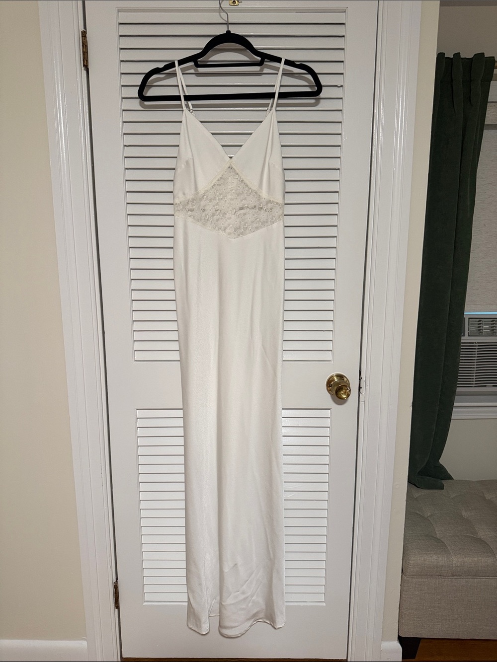Elegant White Lace-Trim Slip Dress